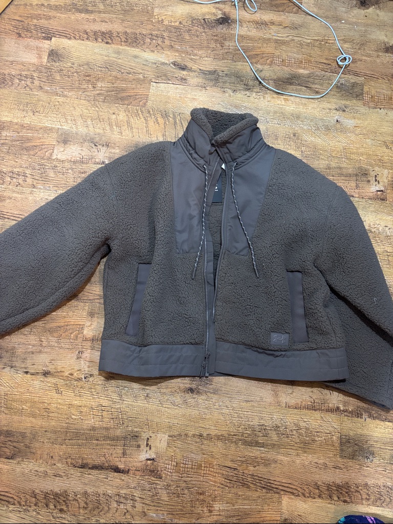 Under Armour Olive Green Sherpa Fleece Zip Jacket